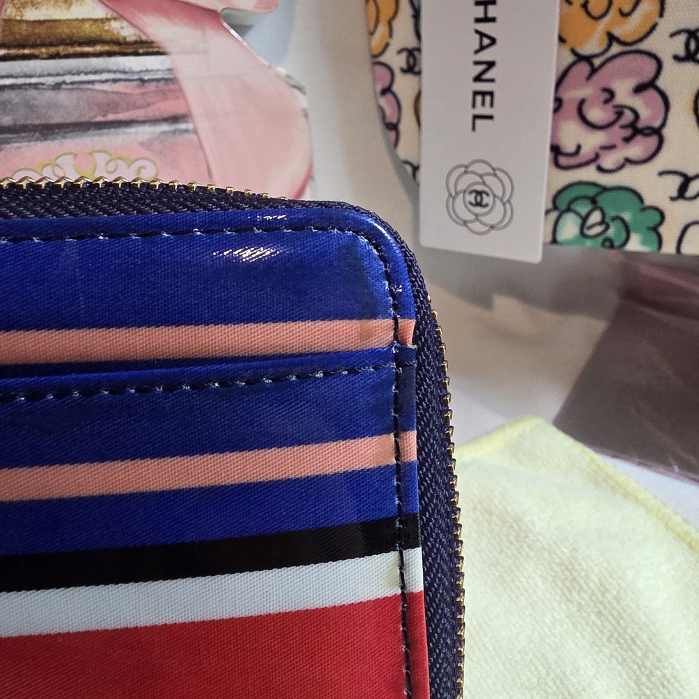 kate spade Blue Multi-Color Striped Zip Wallet - Picture 8 of 8